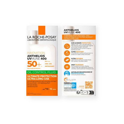 La Roche Posay Anthelios Uvmune Oil Control Fluid Αντηλιακή Κρέμα Προσώπου SPF50+ 50ml.